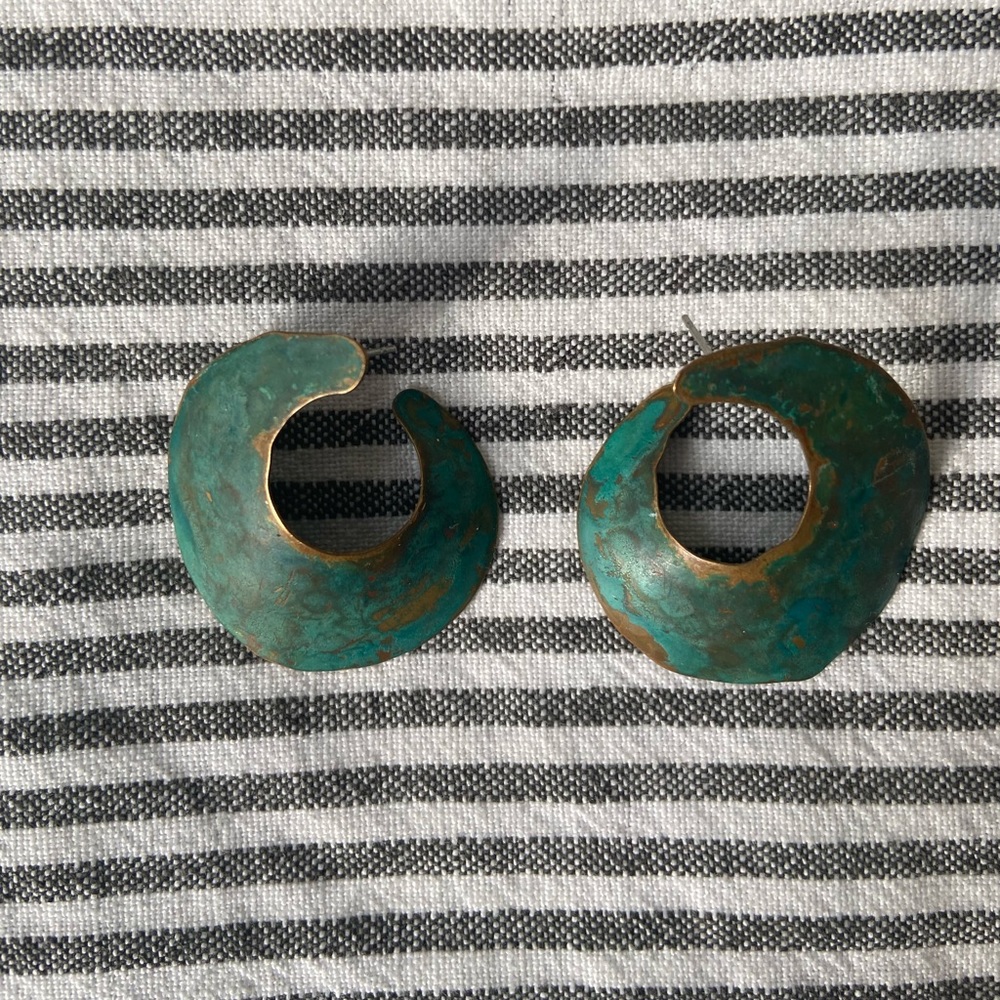 Oxidized copper earrings